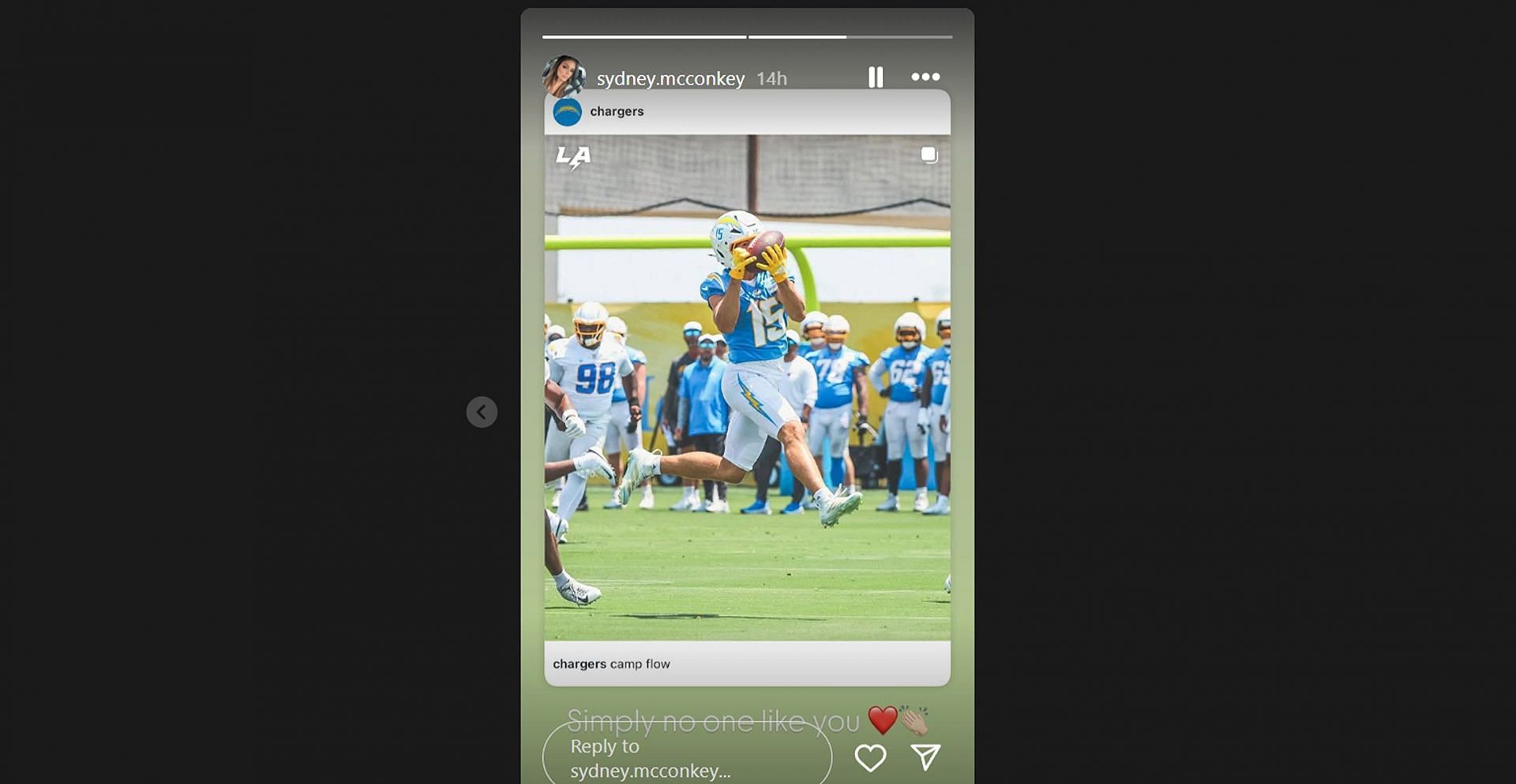 Ladd McConkey’s wife, Sydney, shares a heartwarming message for Chargers WR/@sydney.mcconkey